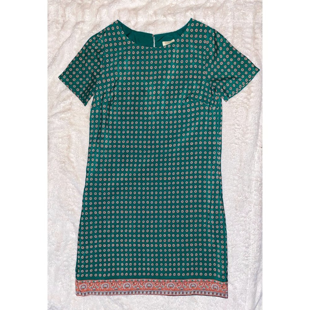 J. Crew Printed Short Sleeve Shift Dress